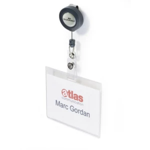 Durable naambadge 90 x 60 mm met afrolmechanisme (10 stuks)