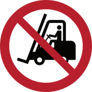 Geen doorgang voor vorkheftrucks en industriële voertuigen